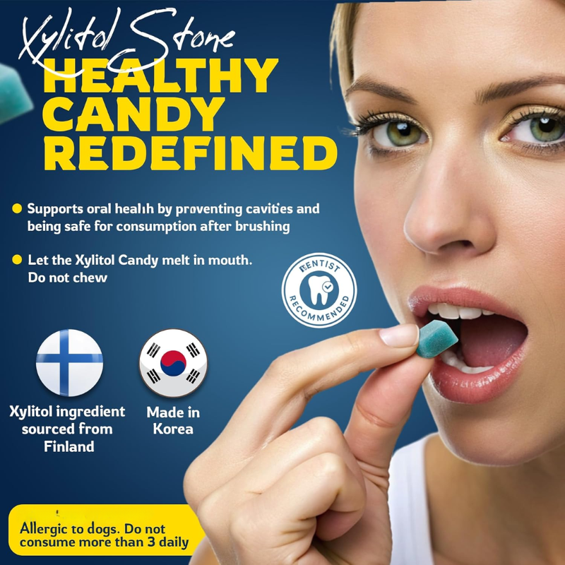 Xylitol Stone Sugar Free Hard Candy | 100% Finnish Xylitol Mints Health Conscious Snack | Refreshing Breath Mints 70g, Wakeful Delight Flavor (Clears Sinuses) - sho Nutrition LLC