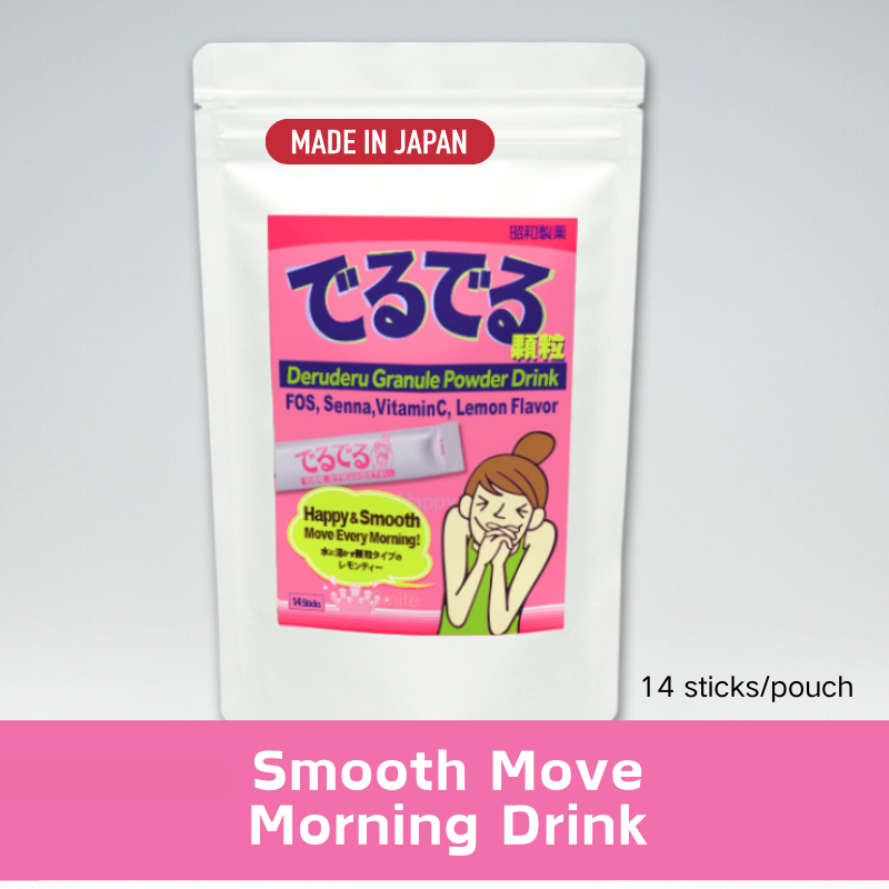 Deruderu Smooth Move Powder Drink Mix, 14 Sticks, Caffeine-Free, Sugar-Free, Gentle Herbal, Vitamins, Convenient - sho Nutrition LLC