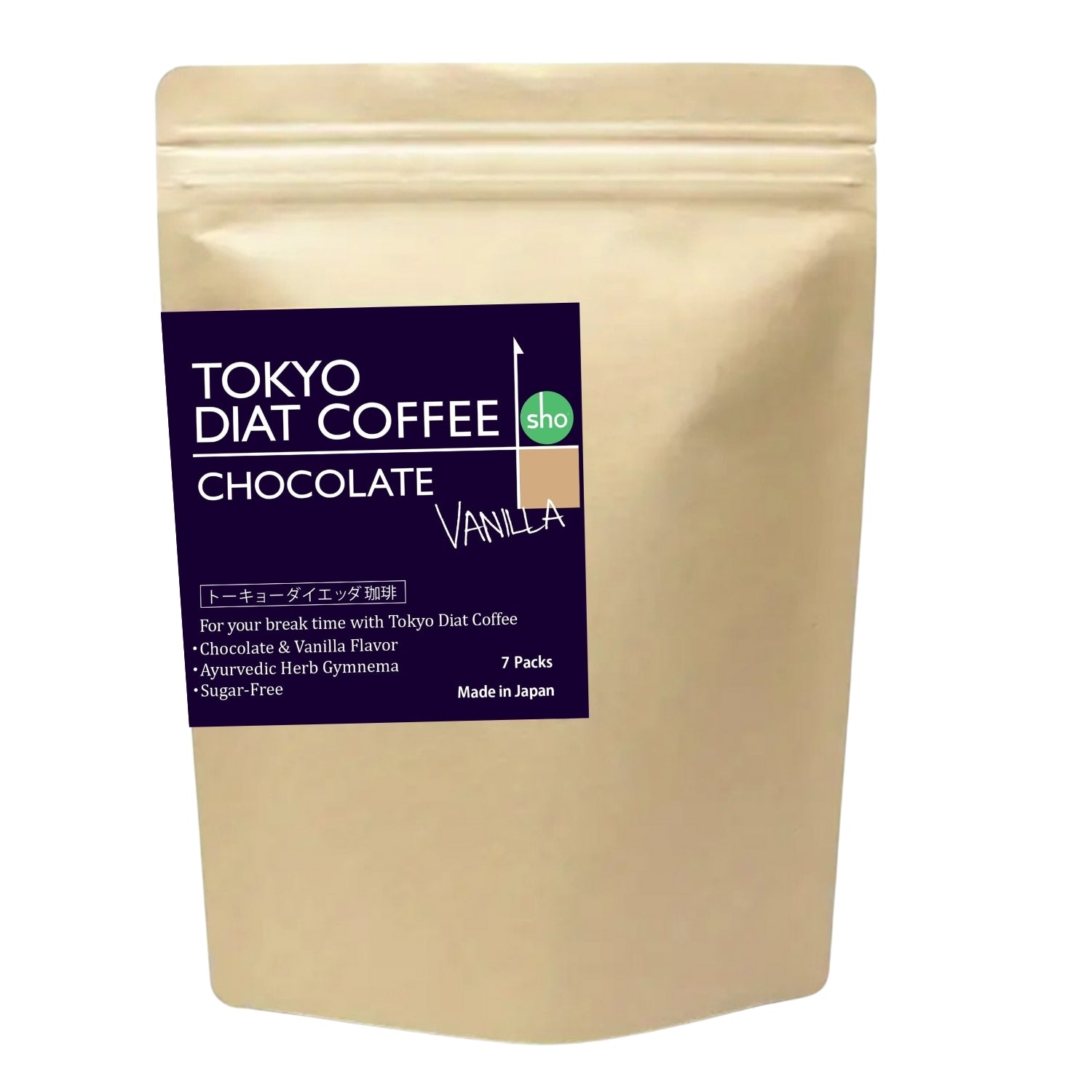 Tokyo Diet Coffee, Chocolate & Vanilla Flavored Drip Coffee Bags with Gymnema Sylvestre, Sugar-Free, 7 Packs - sho Nutrition LLC