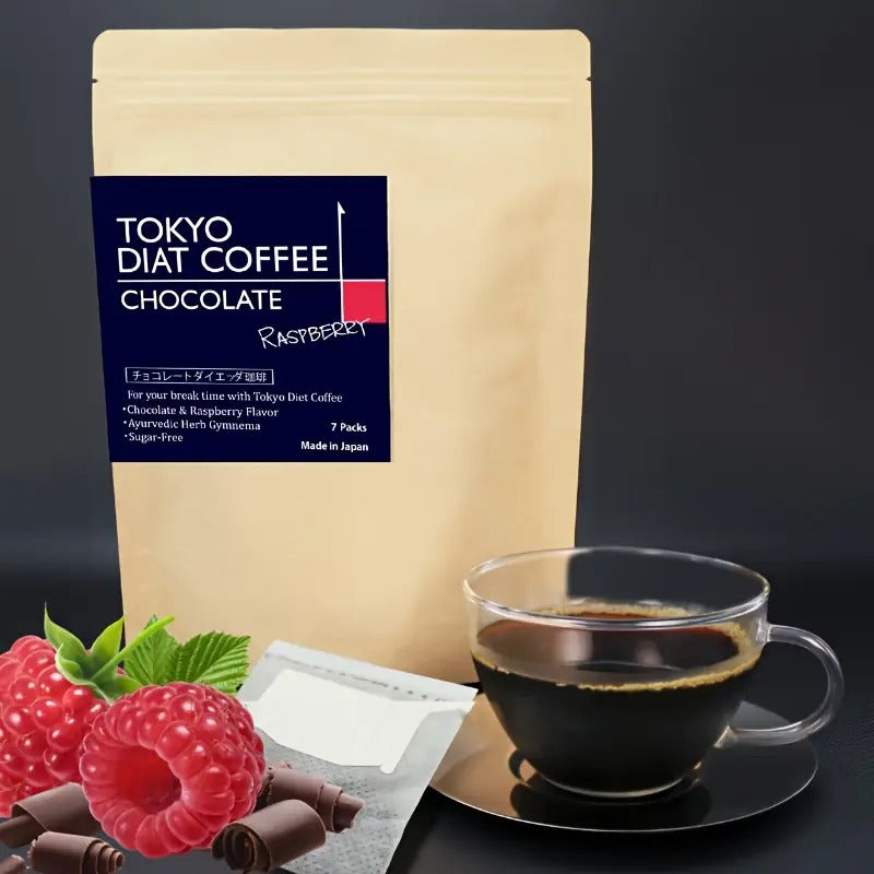 Tokyo Diet Coffee - Sugar-Free Drip Coffee Bags with Flavored Blends (Roasted Caramel, Vanilla, Raspberry, Herbal Original) - 7 Bags Each - sho Nutrition LLC