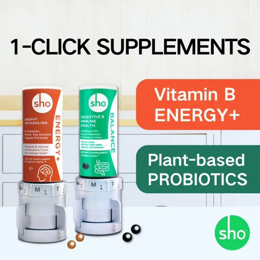 Sho ENERGY+ Vegan Vitamin B Nootropics & BALANCE 5-in-1 Probiotics | Enhanced Focus, Metabolism, Gut Health, Detox & Radiant Skin | Made in Japan - sho Nutrition LLC