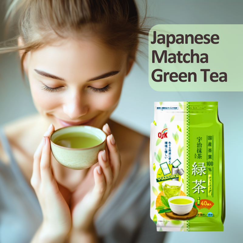 OSK Japanese Green Tea Bags Sencha, 50ct/20ct, Hot or Cold Brew, Antioxidants, Zero Calories, Sugar-Free - sho Nutrition LLC