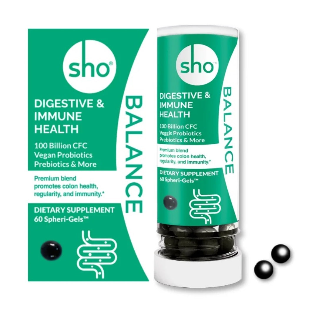sho BALANCE: 5-in-1 Vegan Probiotics & Prebiotics Supplement with 100 Billion CFU L. Casei K-1 for Gut Health, Detox, Weight Management & Radiant Skin | Made in Japan - sho Nutrition LLC