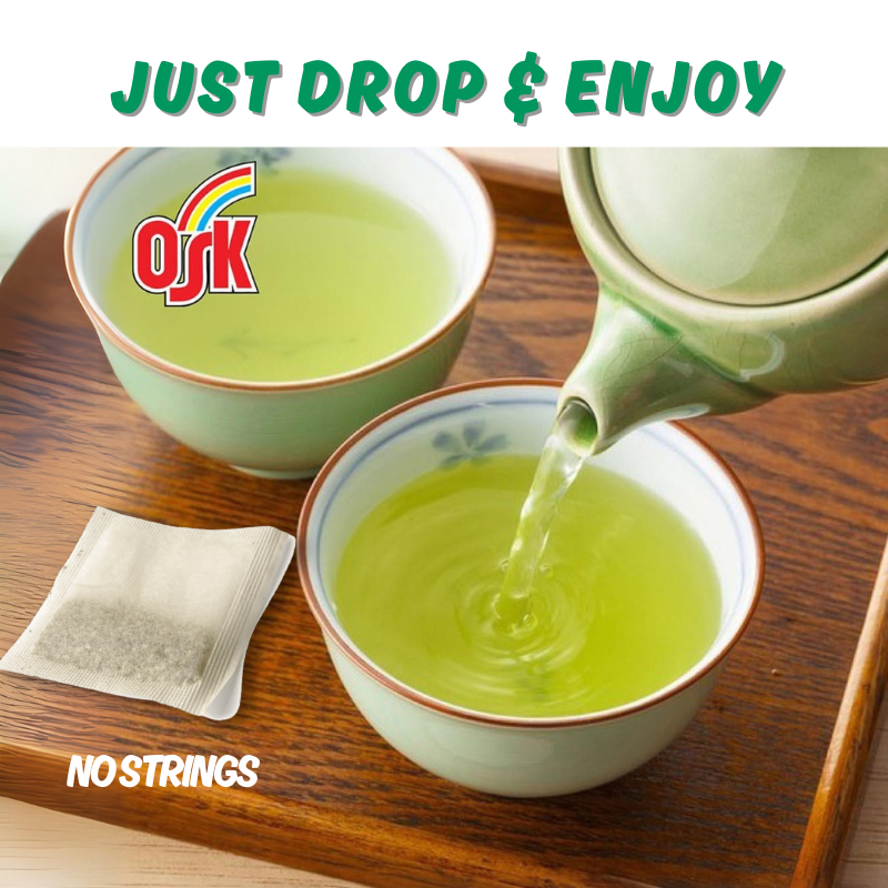 OSK Japanese Green Tea Bags Sencha, 50ct/20ct, Hot or Cold Brew, Antioxidants, Zero Calories, Sugar-Free - sho Nutrition LLC