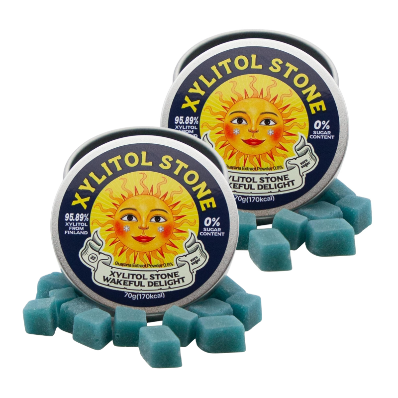 Xylitol Stone Sugar Free Hard Candy | 100% Finnish Xylitol Mints Health Conscious Snack | Refreshing Breath Mints 70g, Wakeful Delight Flavor (Clears Sinuses) - sho Nutrition LLC