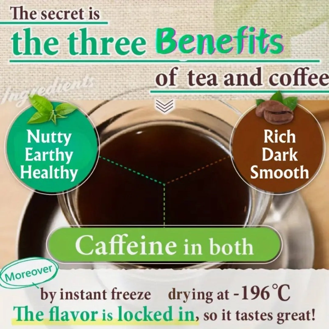 Instant Coffee with Green Tea – Sugar-Free, Vegetarian, Natural Weight Management | 30 Sachets for Fat Burning & Energy Boost - sho Nutrition LLC