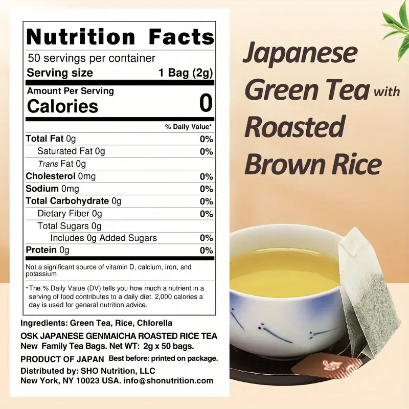 GENMAICHA GREEN TEA  WITH ROASTED BROWN RICE - sho Nutrition LLC