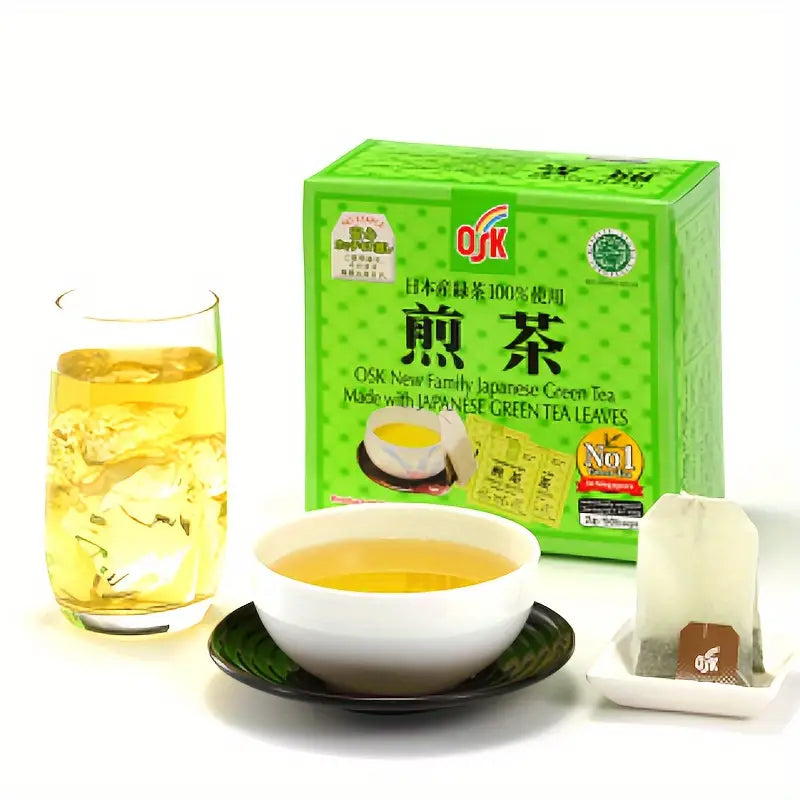 OSK Sencha Green Tea & OSK Genmaicha Roasted Rice Tea – Authentic Japanese Teabags, 40ct, Fresh & Nutty Flavor, Zero Calories, Sugar-Free, Hot or Cold Brew - Combo Pack - sho Nutrition LLC