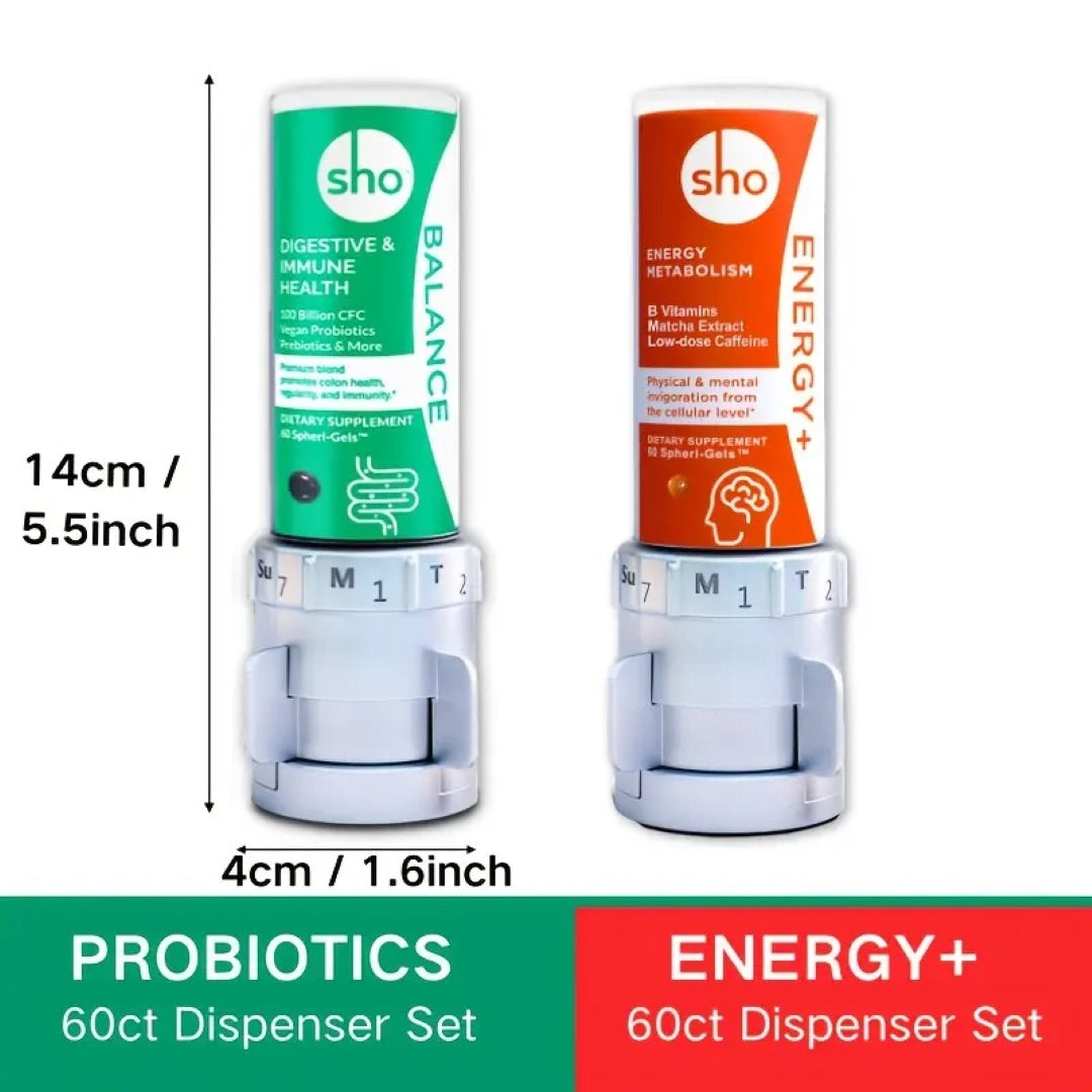 Sho ENERGY+ Vegan Vitamin B Nootropics & BALANCE 5-in-1 Probiotics | Enhanced Focus, Metabolism, Gut Health, Detox & Radiant Skin | Made in Japan - sho Nutrition LLC