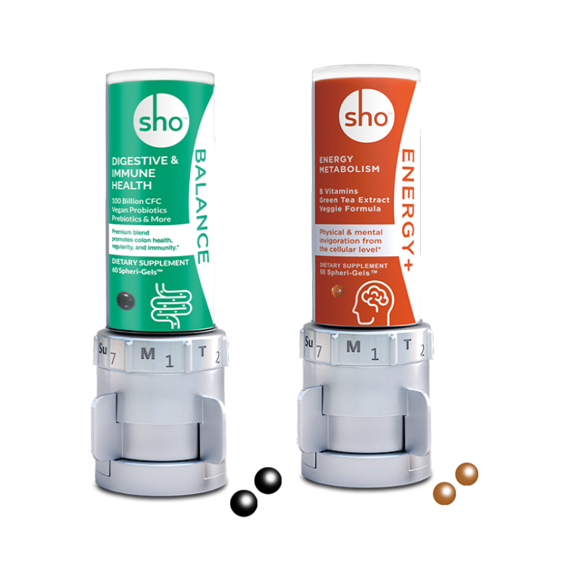 Sho ENERGY+ Vegan Vitamin B Nootropics & BALANCE 5-in-1 Probiotics | Enhanced Focus, Metabolism, Gut Health, Detox & Radiant Skin | Made in Japan - sho Nutrition LLC