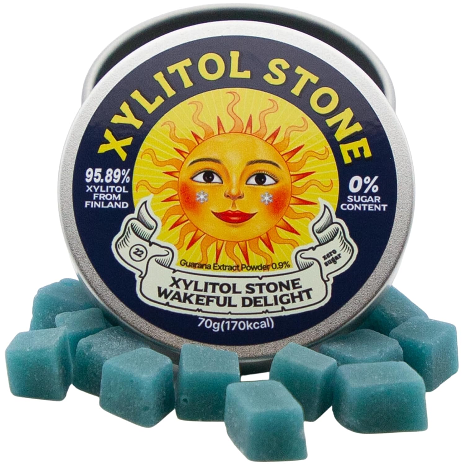 Xylitol Stone Sugar Free Hard Candy | 100% Finnish Xylitol Mints Health Conscious Snack | Refreshing Breath Mints 70g, Wakeful Delight Flavor (Clears Sinuses) - sho Nutrition LLC