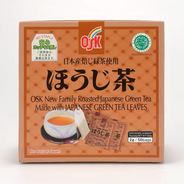 OSK Japanese Houjicha Roasted Green Tea Bags Hojicha, 50ct/20ct/40ct,