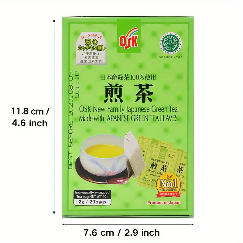 OSK Japanese Green Tea Bags Sencha, 50ct/20ct, Hot or Cold Brew, Antioxidants, Zero Calories, Sugar-Free - sho Nutrition LLC