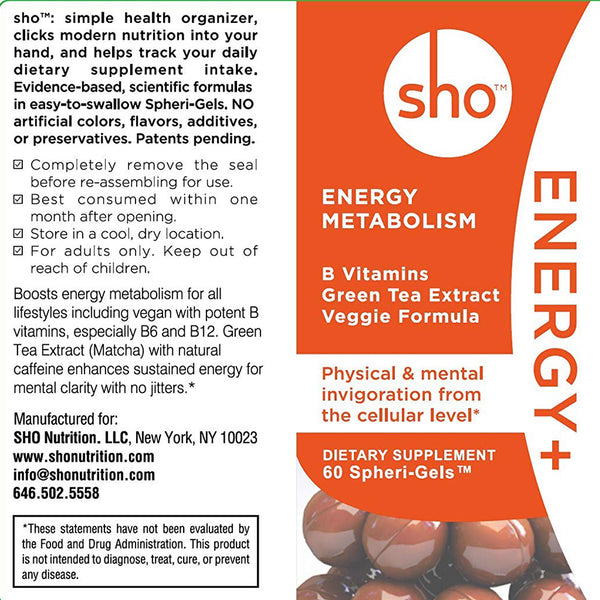 sho ENERGY+: B Vitamins & Matcha - sho Nutrition LLC