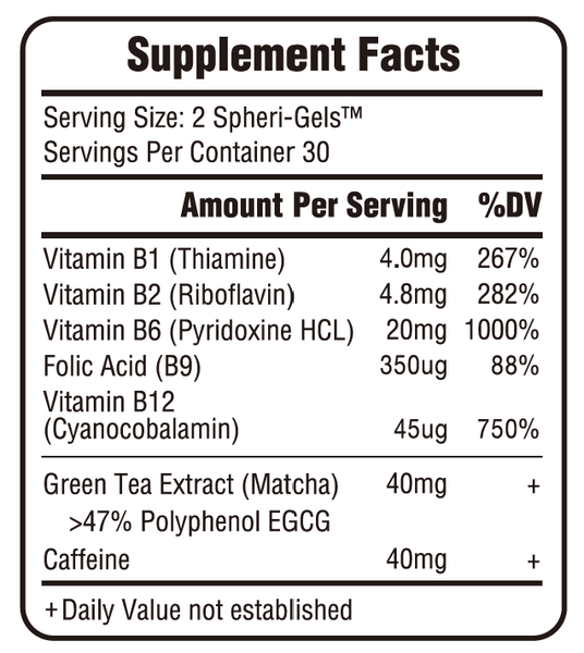 sho ENERGY+: B Vitamins & Matcha - sho Nutrition LLC